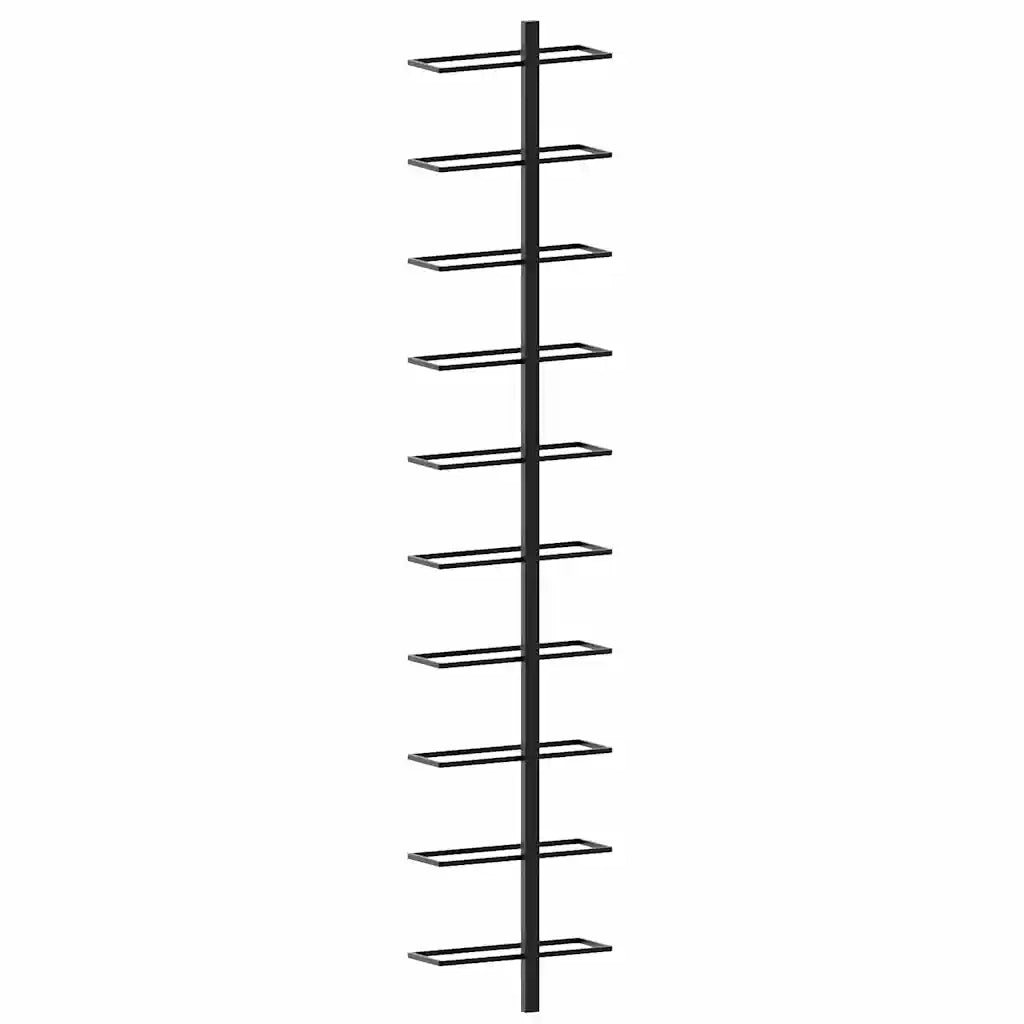Portavini da Parete per 20 Bottiglie 2 pz Nero in Metallo 289567