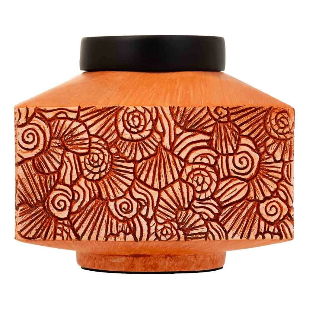 Scatola decorativa in poliresina arancione 16x16x13,5h