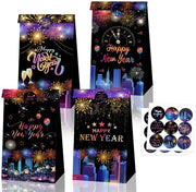 Borse di Regalo 12 Pezzi - Tazze di Carta - Feste - Notte di San Silvestro - Capodanno - Etichette di Sigillatura 18 Pezzi - Borse di Festa
