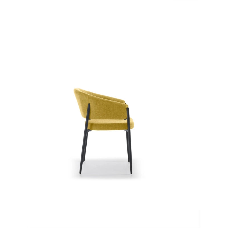 Sedia in tessuto easy-clean Gambe in metallo verniciato Maya 59.5cm X 54cm H 78.5cm Stones