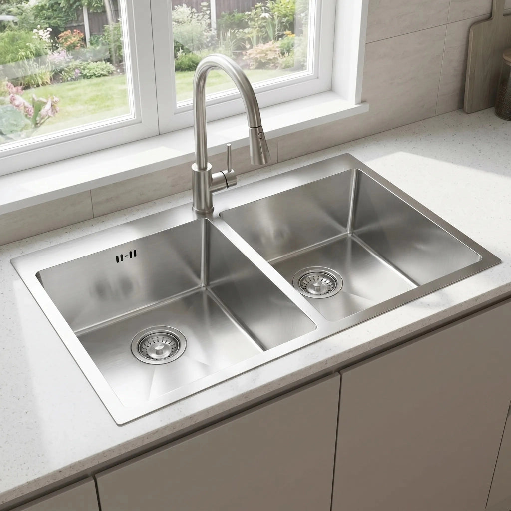 Lavello In Acciaio Toby Brush Steel senza rubinetto da cucina