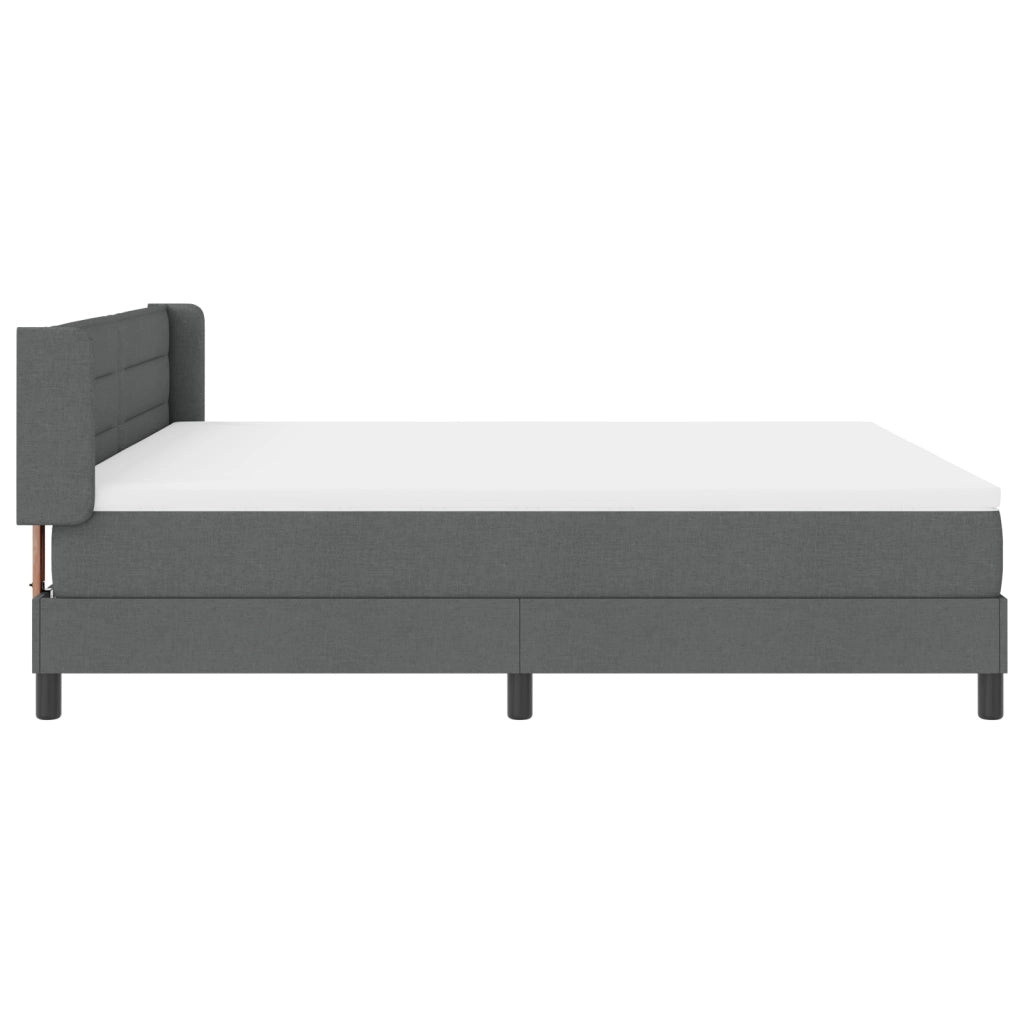 Letto con Box Spring e Materasso Grigio Scuro 180x200 cm in Tessuto