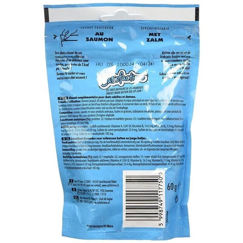CATISFACTION SNACK BISCOTTINI PER GATTO 60 GR SALMONE