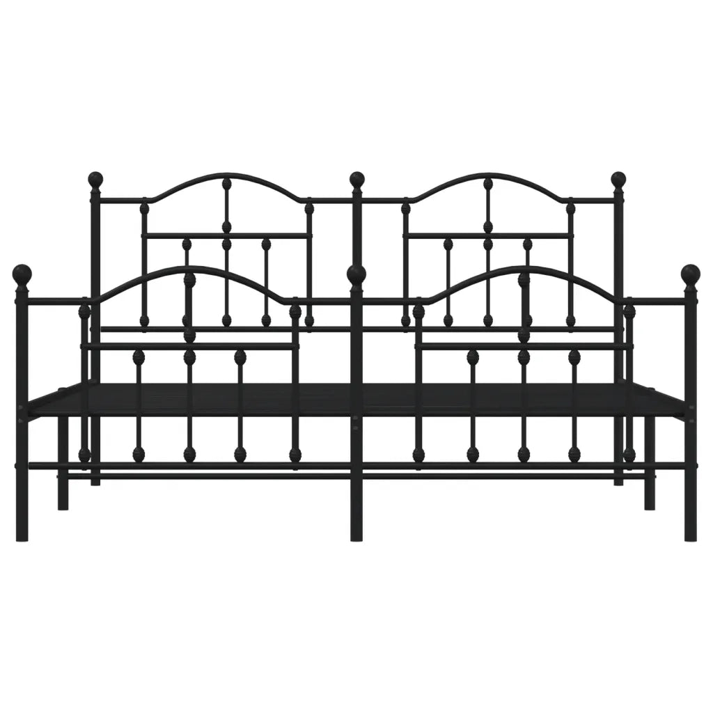 Giroletto senza Materaso con Pediera in Metallo Nero 180x200 cm 353461