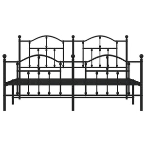 Giroletto senza Materaso con Pediera in Metallo Nero 180x200 cm 353461