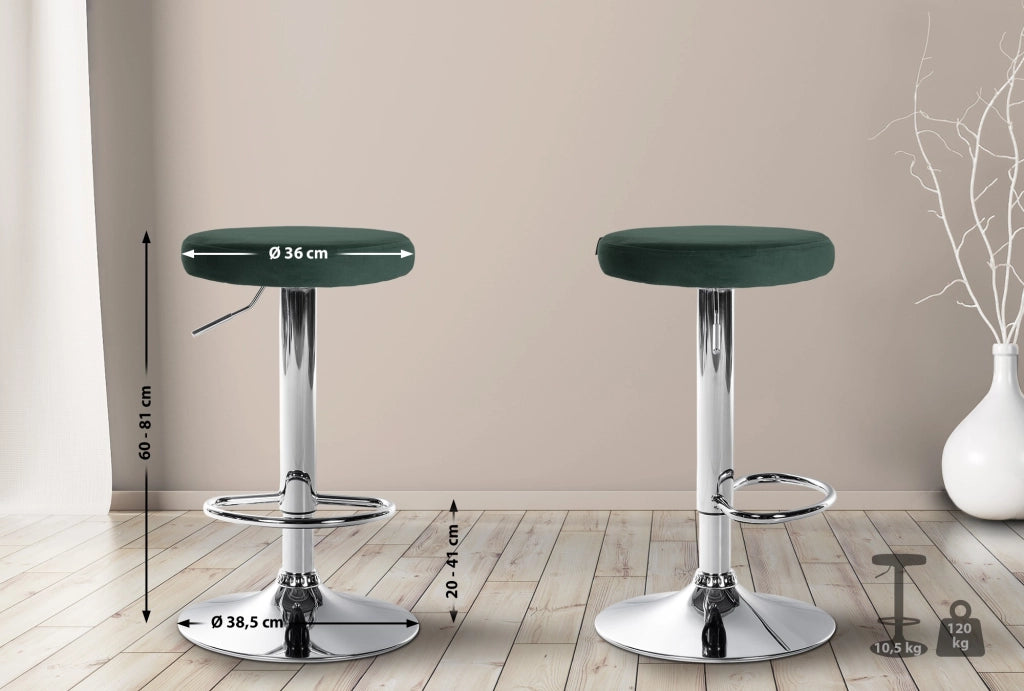 Barhocker Ponte Samt chrom