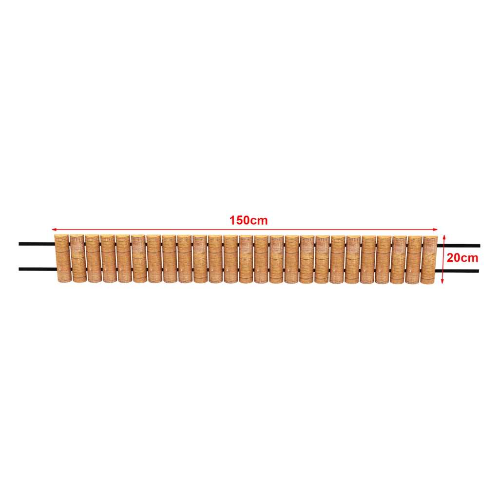 Bordura per Aiuola a Rotolo da 150 cm Alta 20 cm Bordo Flessibile in Legno Naturale [en.casa]