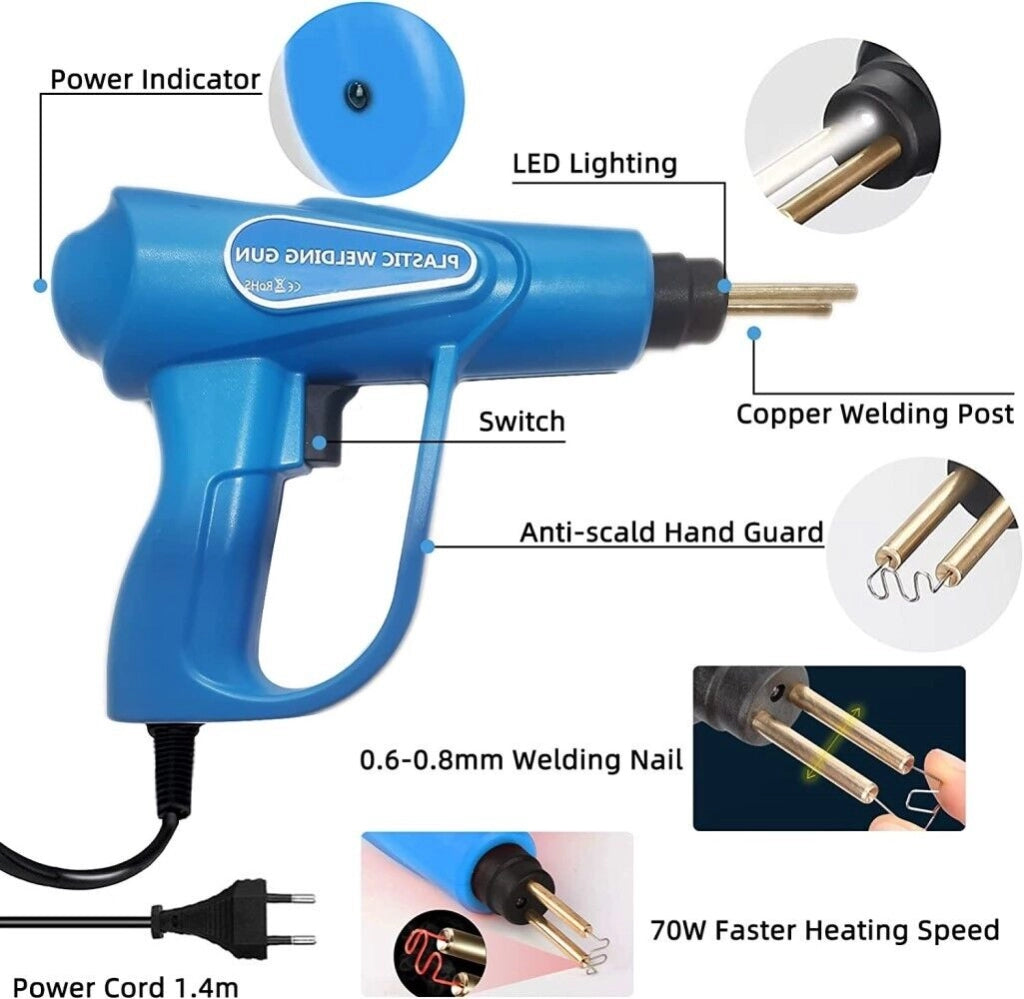 Saldatrice Plastica 70W Saldatore Per Riparazione Con Graffette 220V 07375/329