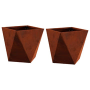 2 pz Fioriera | Cassetta per fiori | Vaso Ruggine 30 x 30 x 30 cm