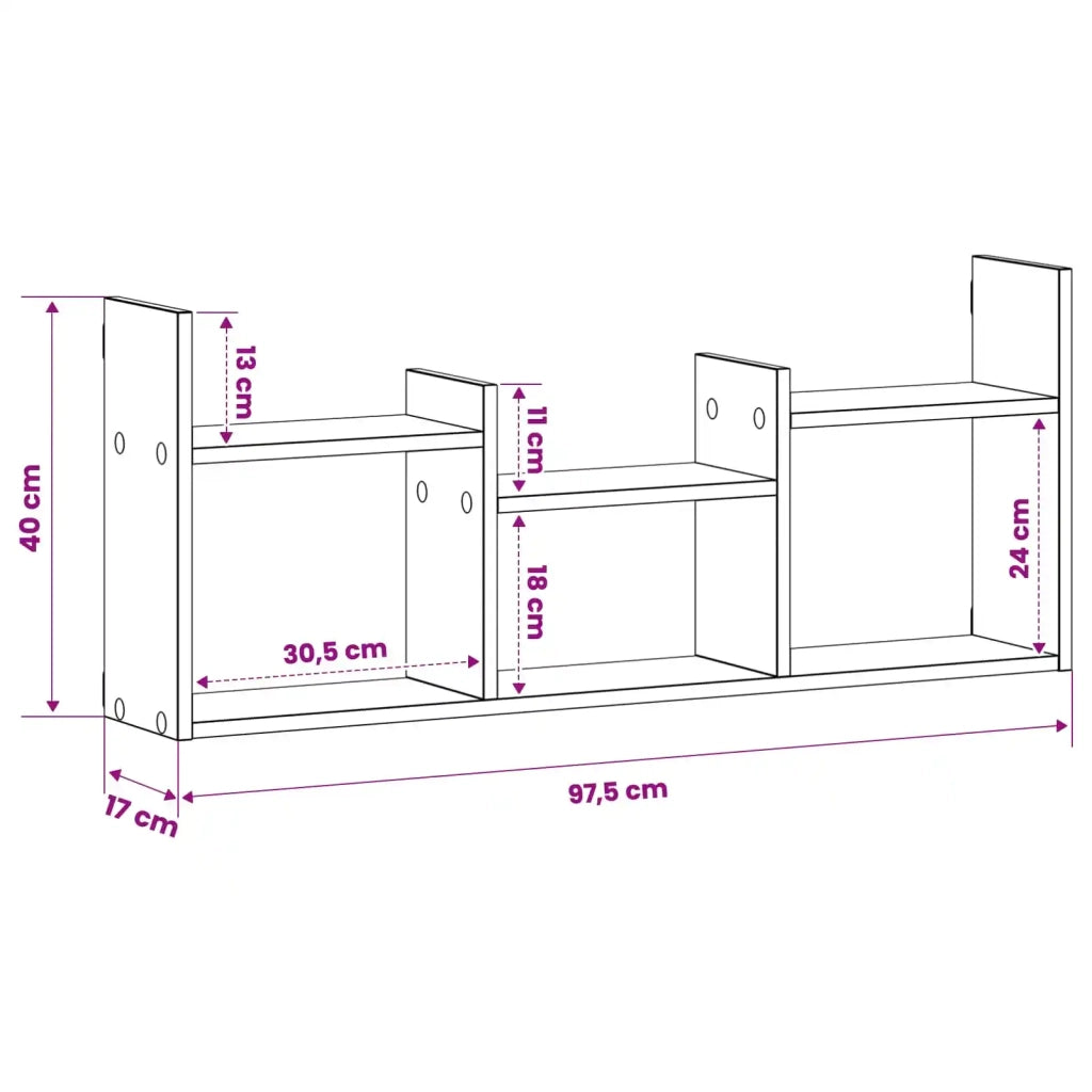 Scaffale da parete Grigio Cemento 97.5 x 17 x 40 cm 8015107