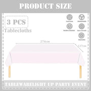 Tavolo da picnic in carta impermeabile, bianca, 3 pezzi, 137 x 274 cm