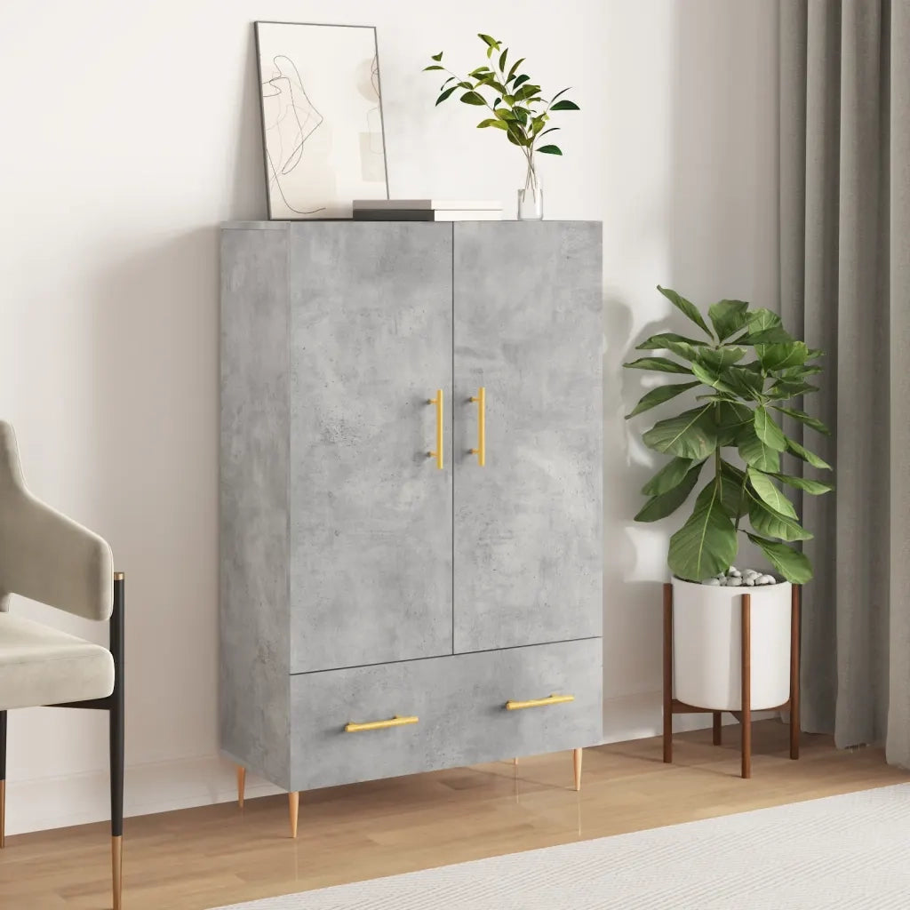 Credenza-Buffet-Armadio da cucina Grigio Cemento 69,5x31x115 cm in Legno Multistrato 319474