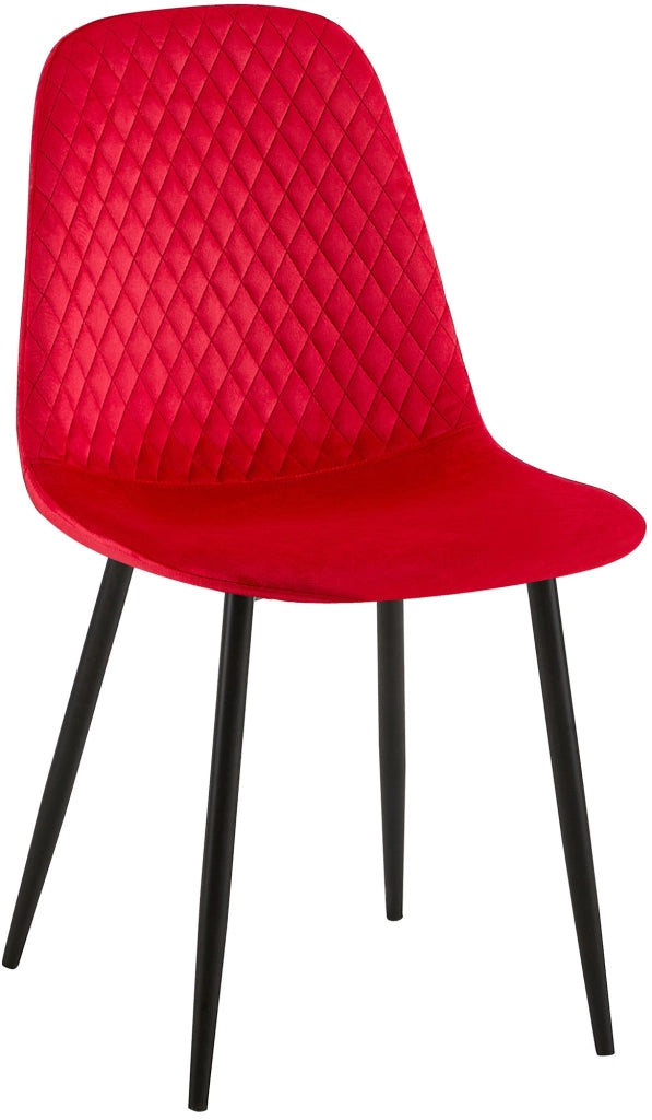 Sedia Giverny con cuciture decorative Velluto,rosso