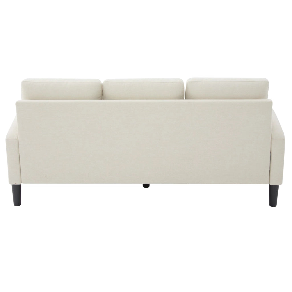 Divano Angolare con Chaise Longue 3 Posti ¨C MINIMAL ¨C Tessuto Cotone/Lino, Gambe in Plastica, 166x118x77 cm