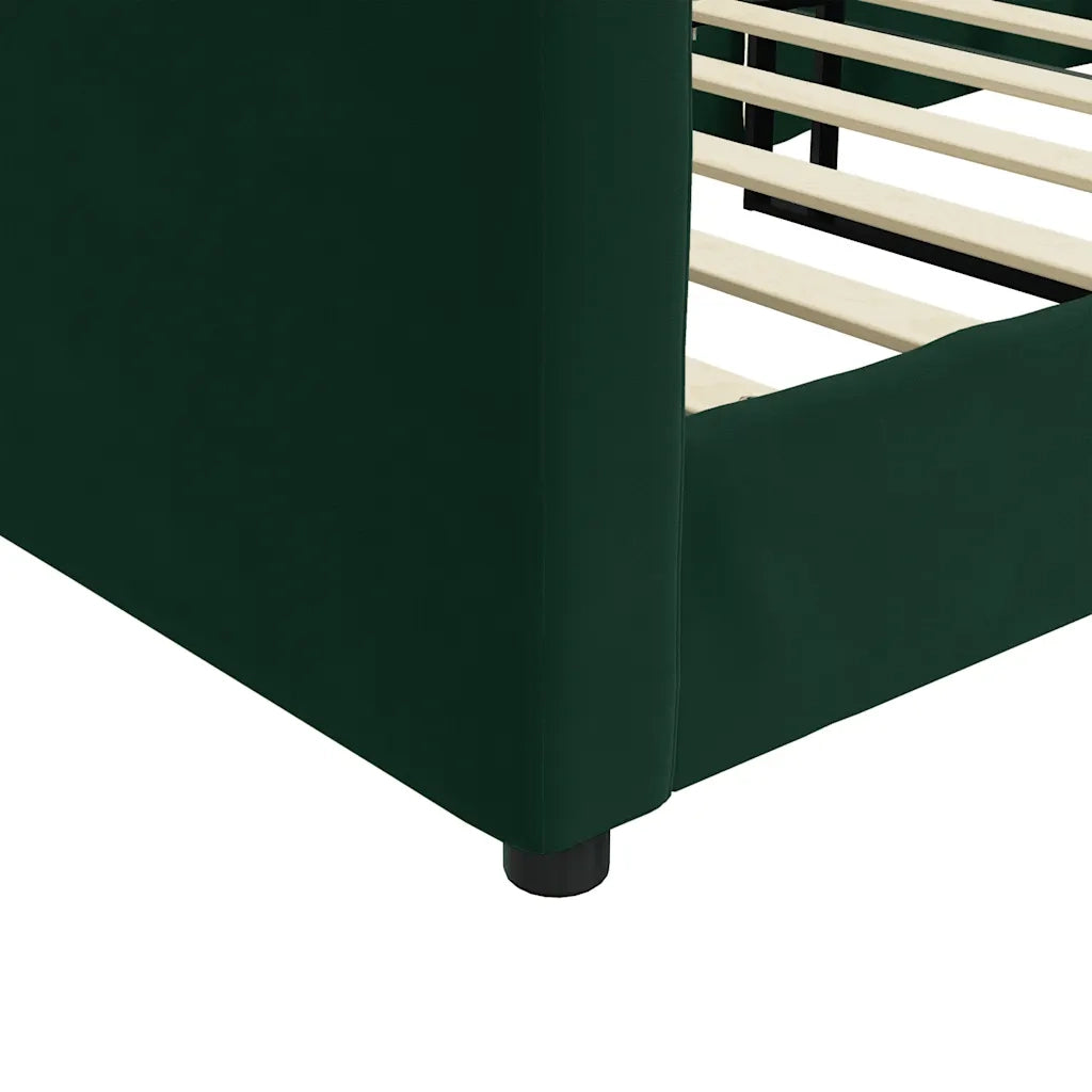 Letto da Giorno Verde Scuro 100x200 cm in Velluto