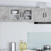 Mobile in vetro da parete PORTO 2 pcs Grigio cemento