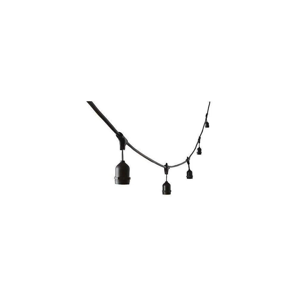 Trade Shop - Cordoniera Con 10 Porta Lampada Attacco E27 Da 10mt Per Uso Esterno Ed Interno -
