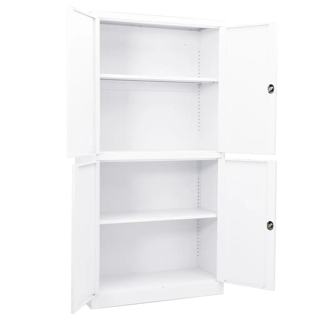 Armadio per Ufficio Bianco 90x40x180 cm in Acciaio