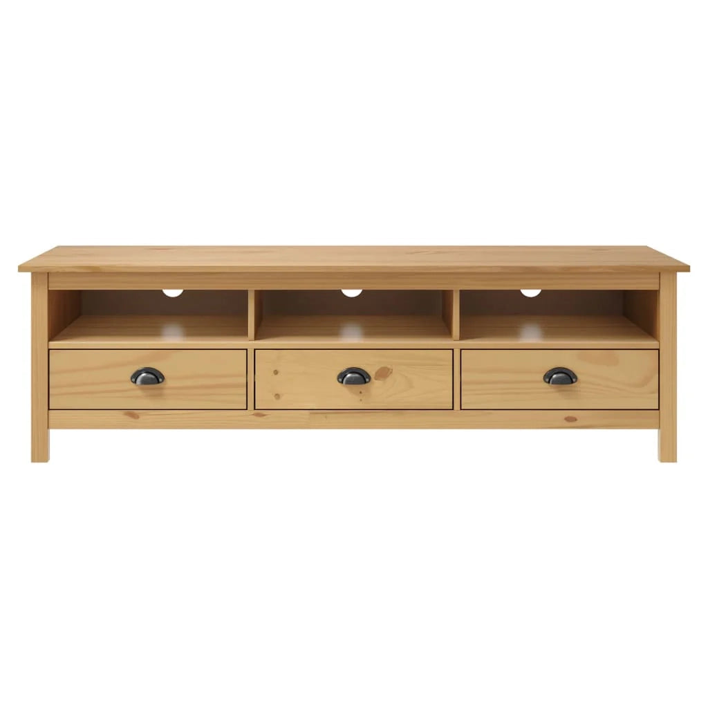 Mobile TV multimediale scaffale TV credenza TV sala da pranzo soggiorno camera da letto Hill Range miele 158 x 40 x 47 cm legno di pino massiccio marrone 02_0027643