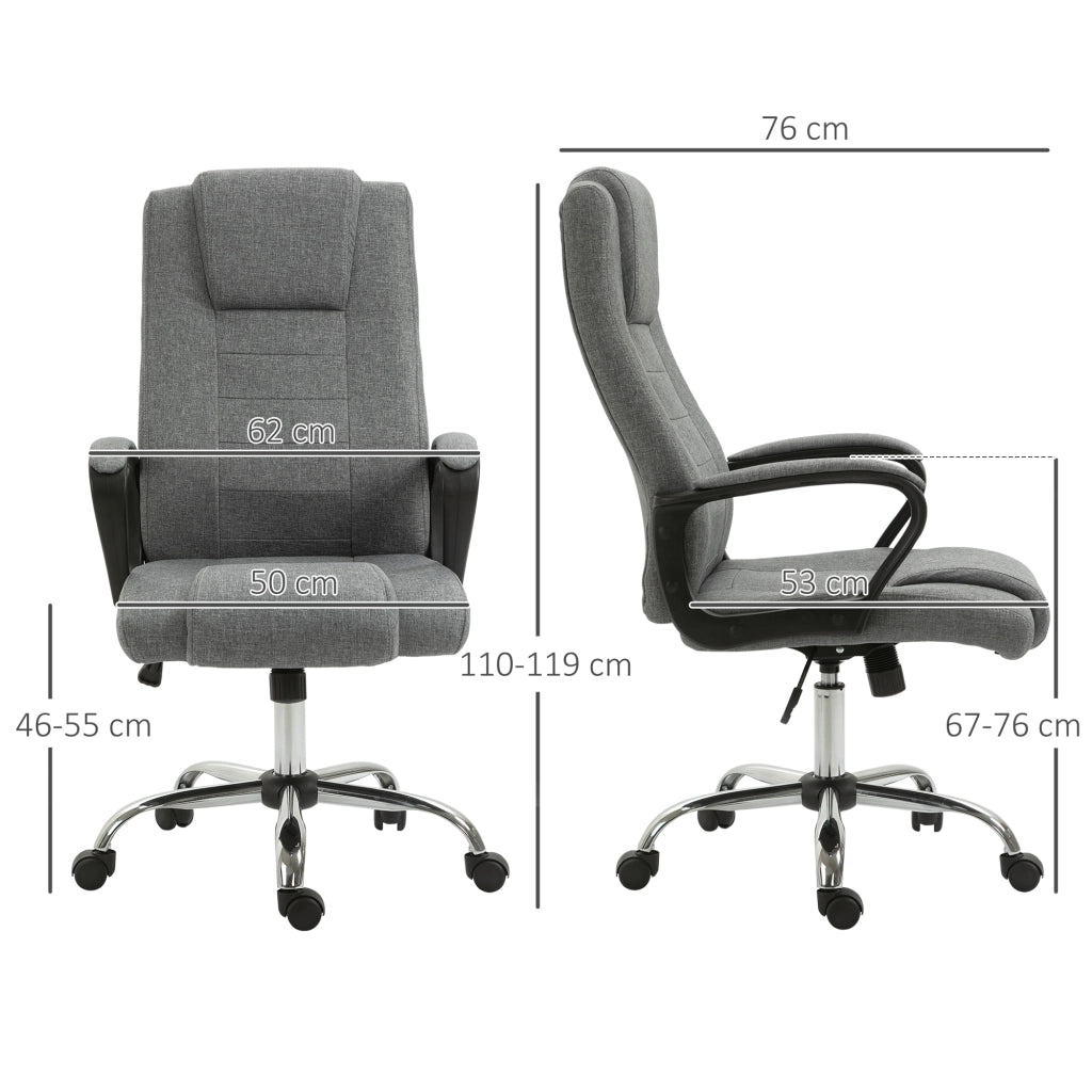 Sedia da ufficio presidenziale ergonomica basculante e imbottita ¨C zephmum ¨C nera, 62x76x110-119cm