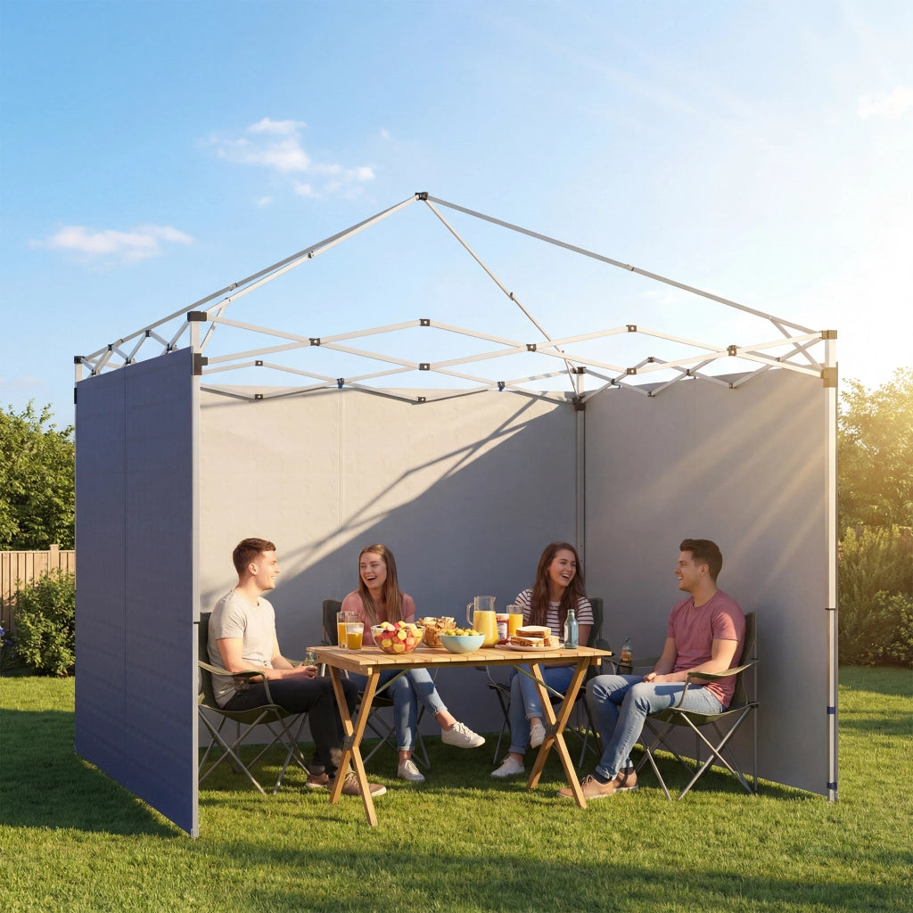 Set 3 Pezzi Fiancate con Cerniera per Gazebo 3x3 m ¨C zephmum ¨C Blu Scuro