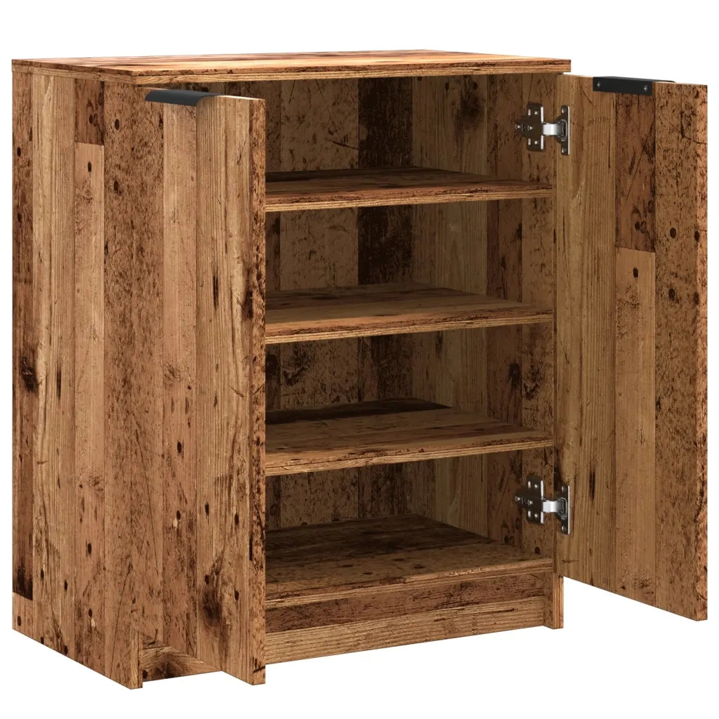 Scarpiera-Scaffale per scarpe Legno Antico 59x35x70 cm in Truciolato