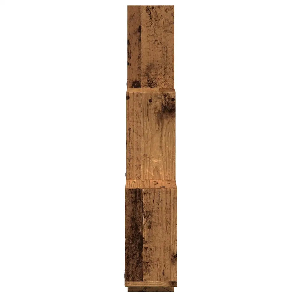 Mensola a Muro a Cubo Legno Antico 78x15x93cm Legno Multistrato