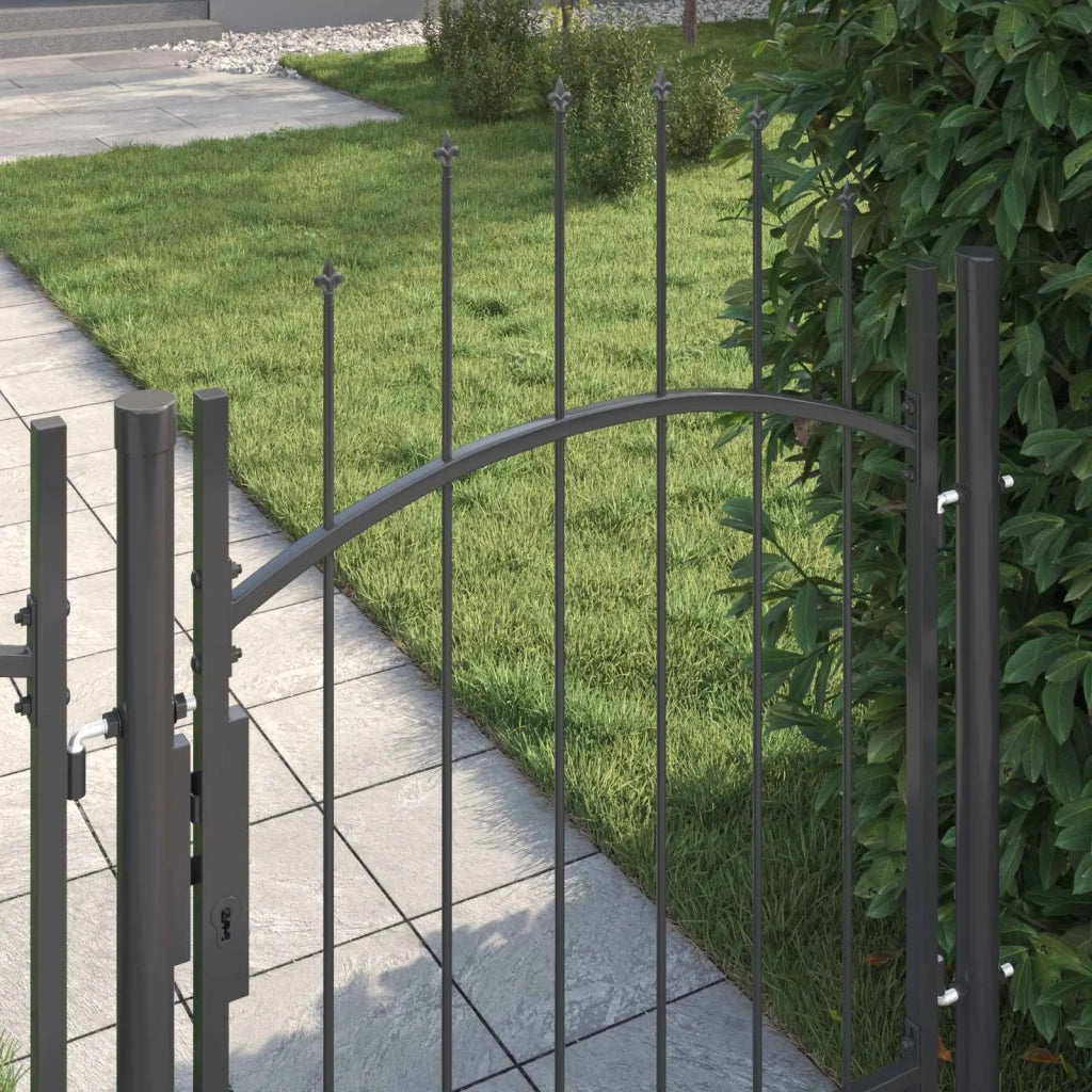 Cancello da giardino Woerden Grigio 150 x 100 cm Acciaio 42008899