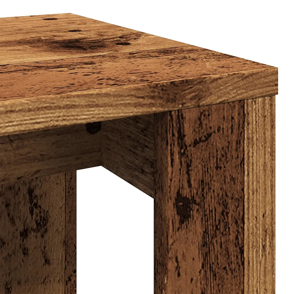 Nido di Tavoli 3 pz Legno Antico in Legno Multistrato