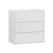 Modulo di stoccaggio decorativo in legno 3 cassetti, bianco