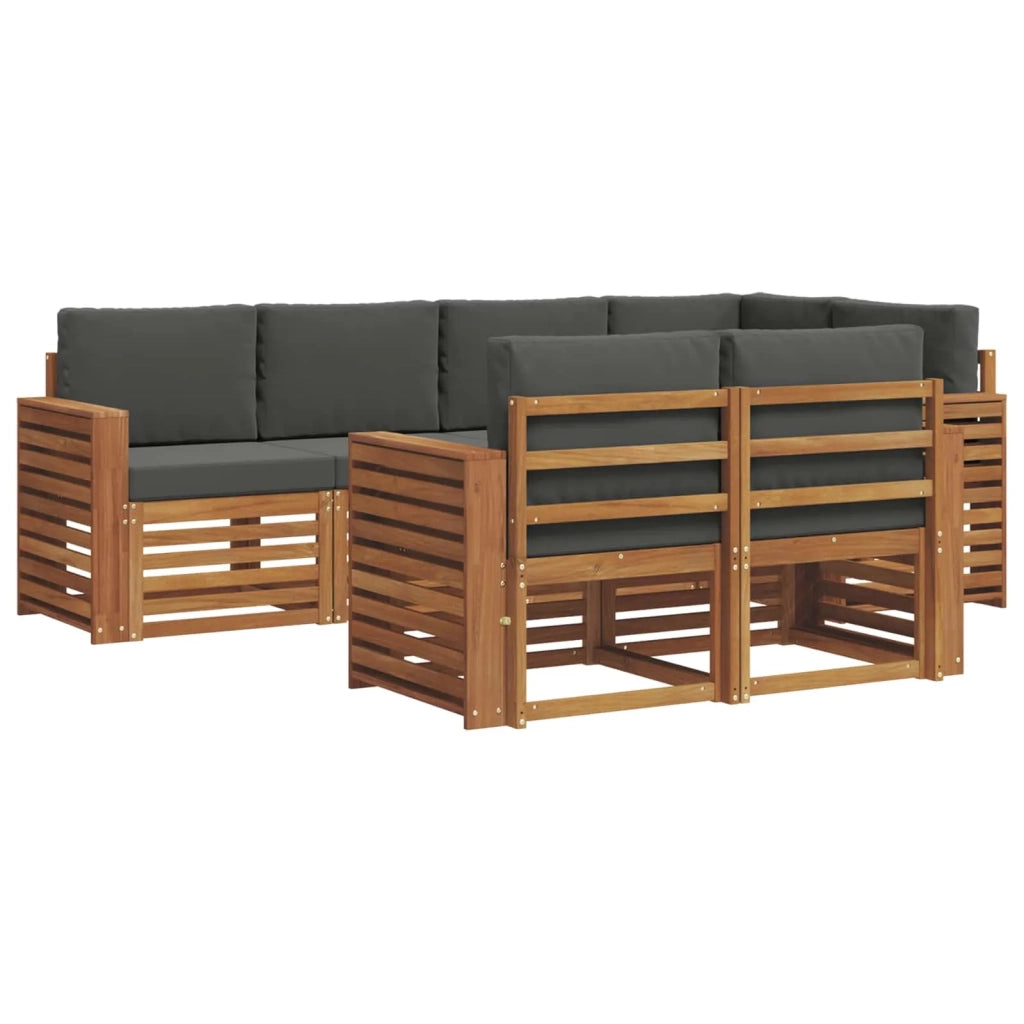Set divano sezionale con cuscino 7 pcs Naturale e Antracite 3374977