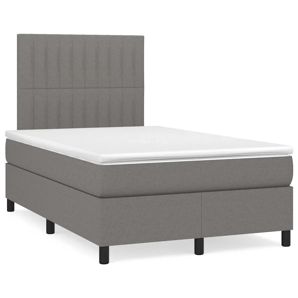 Letto a Molle Materasso e LED Grigio Scuro 120x190cm in Tessuto 3270212