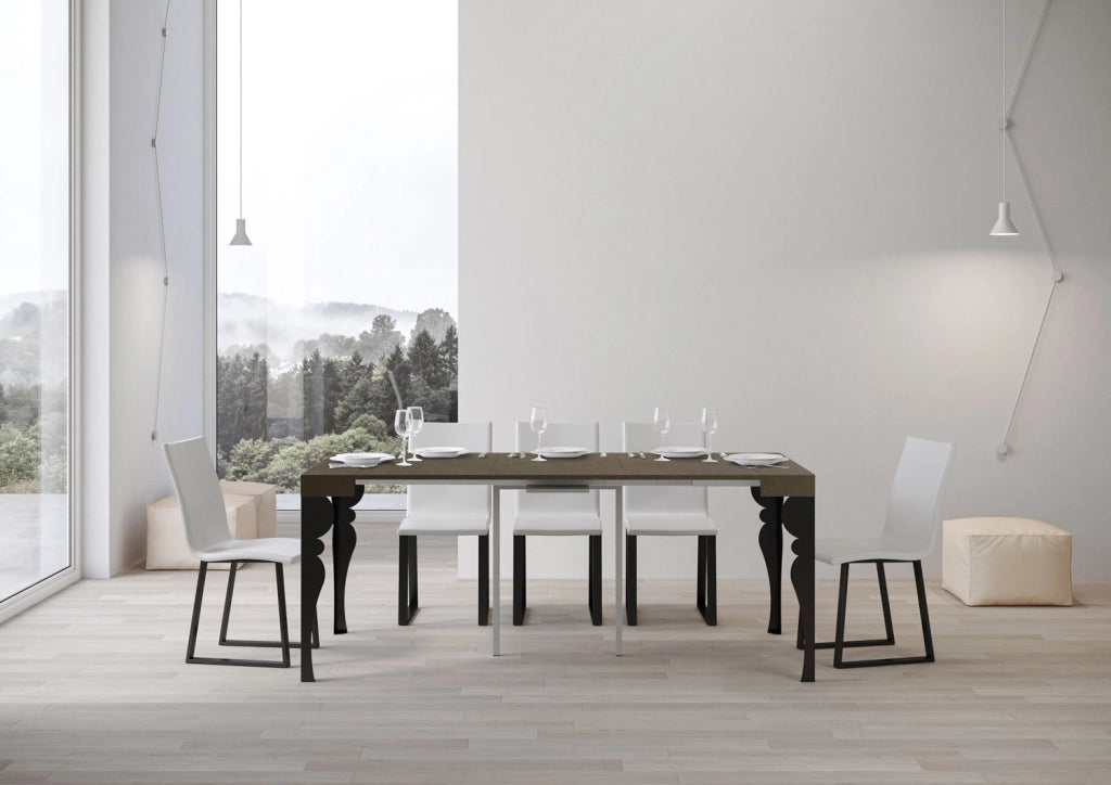 Consolle allungabile 90x40/196 cm Paxor Small Tortora telaio Antracite