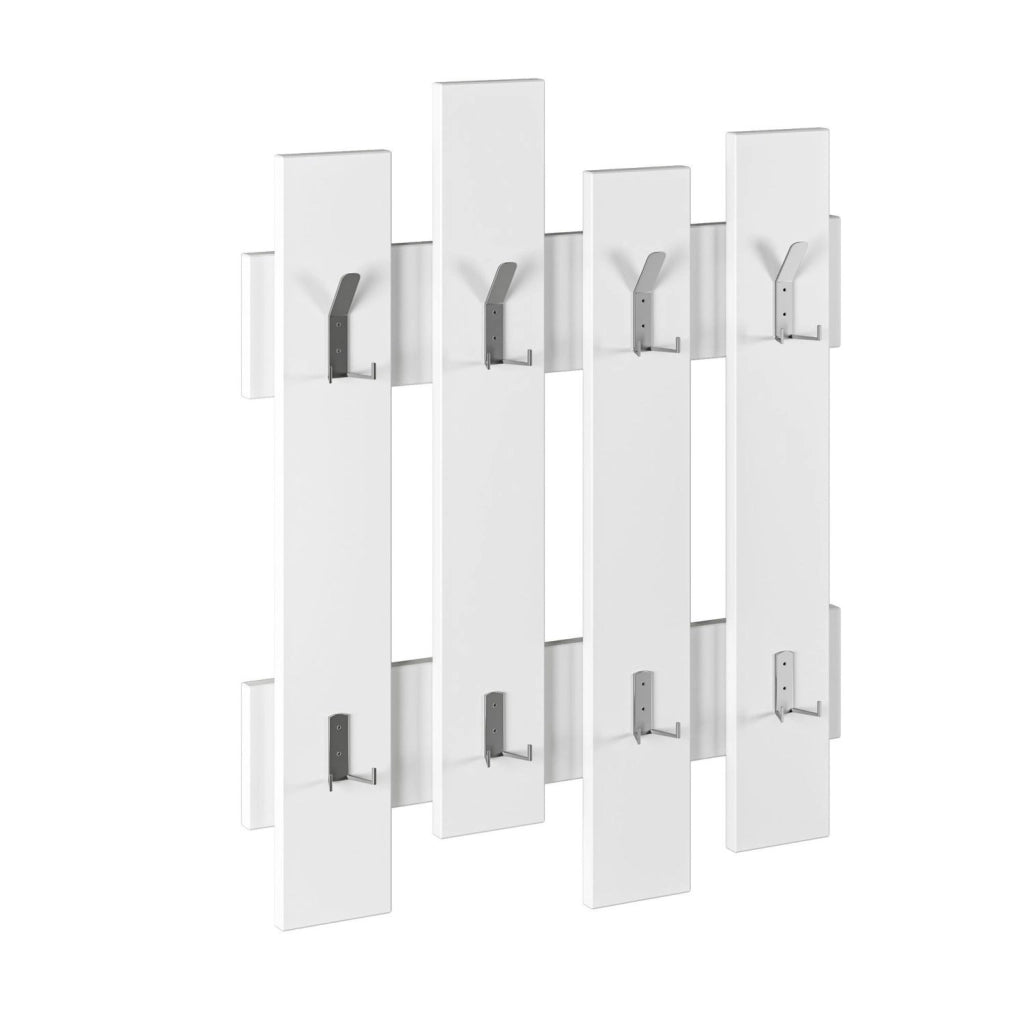 Appendiabiti da parete in legno "Wave" - 64 x 4 x 79 cm - Bianco
