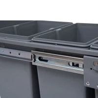 Pattumiera Estraibile da 40L con 3 Contenitori per Raccolta Differenziata, 48x34.2x41.8 cm, Grigio