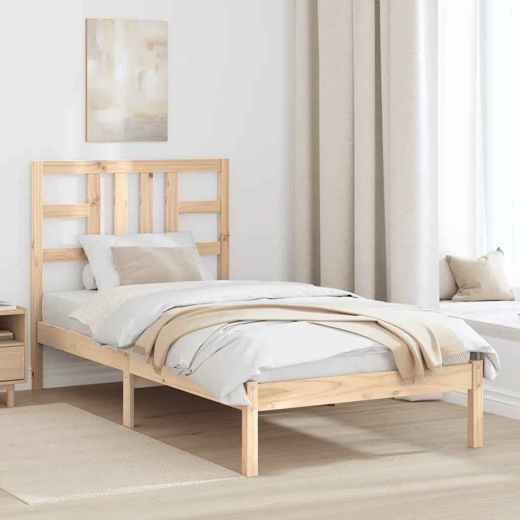 Giroletto-Struttura Letto in Legno Massello 90x190 cm Single 817749