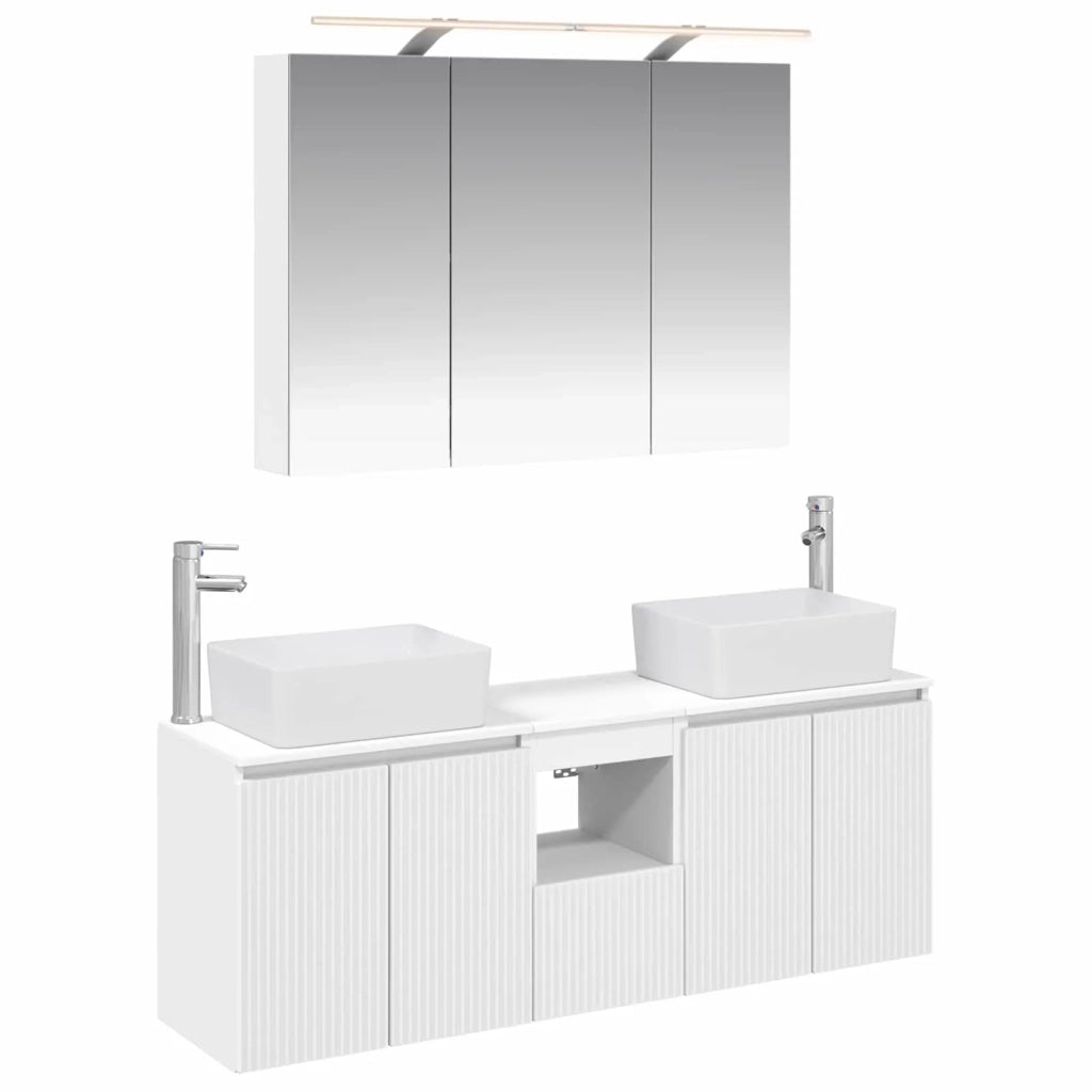 Set di Armadi da Bagno 4 pcs Bianco Legno ingegnerizzato 3406415