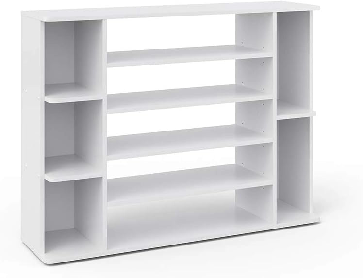 Scarpiera Levin, Bianco, 116.2 x 87.4 cm, per la conservazione delle scarpe con ripiani facilmente accessibili