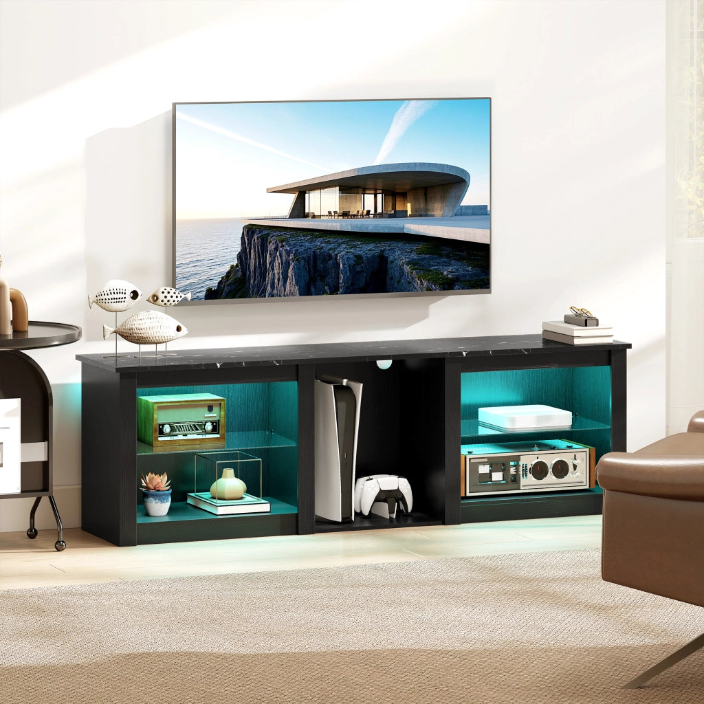 Mobile TV con illuminazione LED ¨C zephmum ¨C Nero 160x40x40 cm