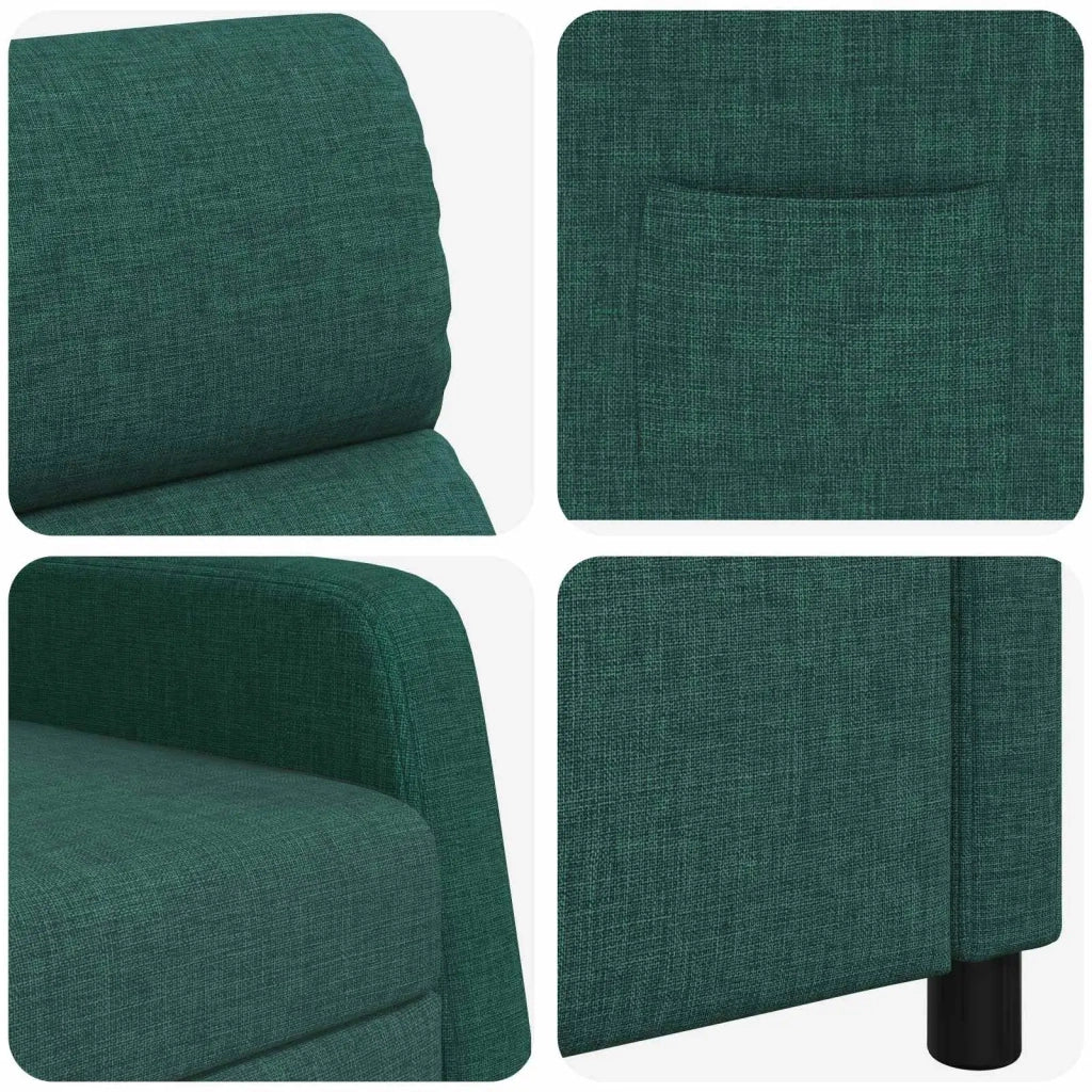Divano Sedia-Poltrona reclinabile Verde Scuro Tessuto 675367