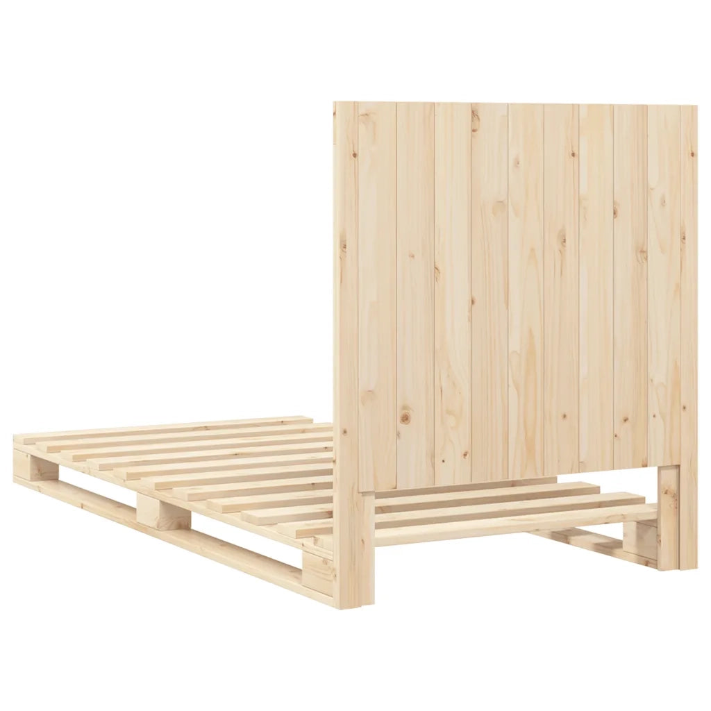 Giroletto con Testiera 90x200 cm in Legno Massello di Pino
