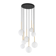 Lampadario Nowodvorski KARO 8 luci sfere bianco nero oro