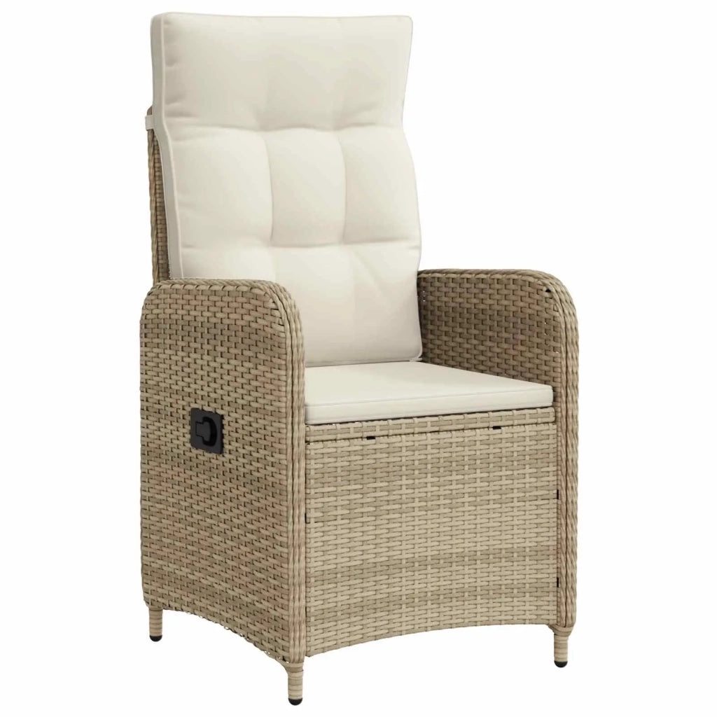 Sedia da giardino reclinabile Beige e Bianco Crema 42027155