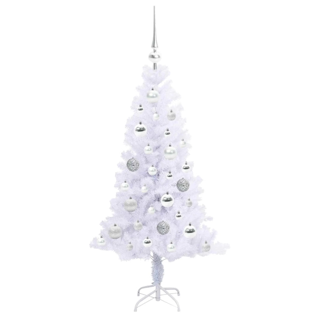 Albero di Natale | Decorazioni natalizie artificiale Bianco 120 cm PVC e Acciaio