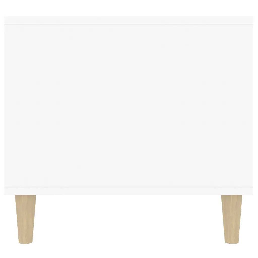 Tavolino da Salotto Bianco Lucido 90x49x45 cm Legno Multistrato 819614
