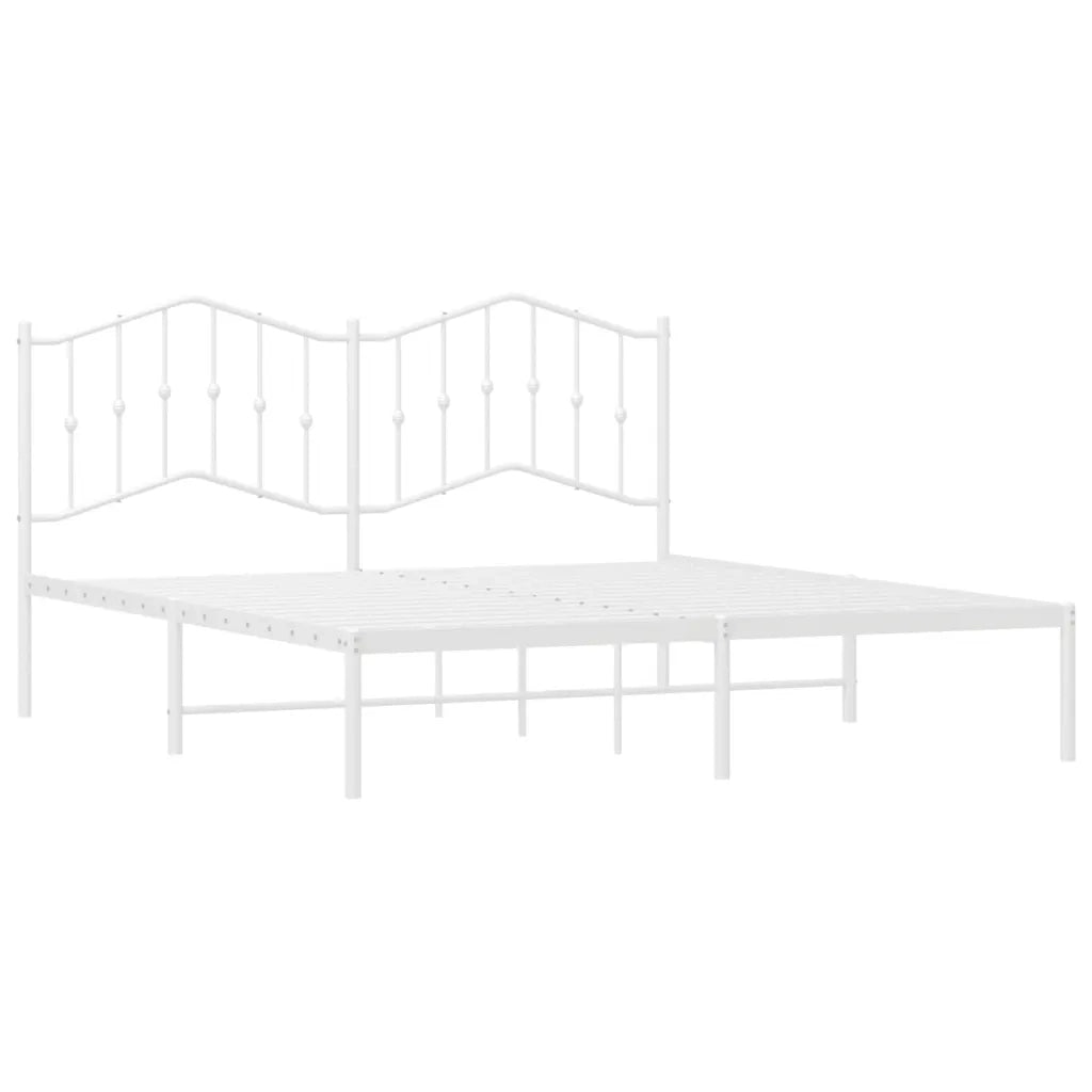 Giroletto con Testiera Metallo Bianco 160x200 cm 373841