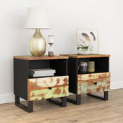 Comodini 2pz in Legno Massello di Recupero e Legno Multistrato cod mxl 30188