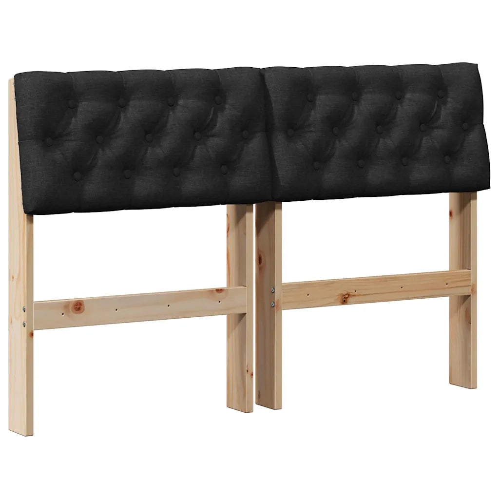 Testiera | Testata imbottita Nero 120 cm Pino massello