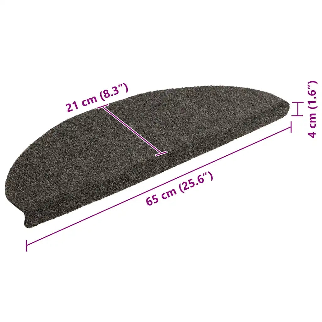 Tappetini per scale autoadesivi 10 pz | Gradini per Scale 65x21x4 cm Antracite Semicircolari Grandi
