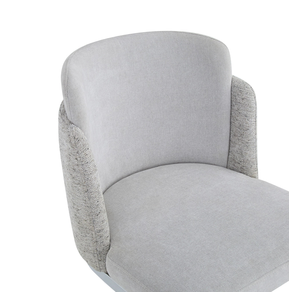 Set di 6 sedie da pranzo 61.5x53.5x86.0 cm con doppio schienale in chenille grigio e argento